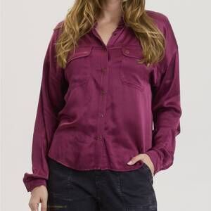 NEW XCVI baris snap-up shirt in mulberry